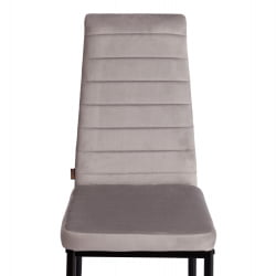 Стул со спинкой Еасй (мод. ДЖСC02-1) металл, флок, 41 х 52 х 96 см, Лигхт грей (светло-серый) ХЛР14 / черный / Easy (mod. JSC02-1) Light grey HLR14