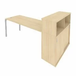 Рабочая станция с опорным шкафом-купе Метал Сйстем Б.РС-СШК-3.5 Акация/Серый / Metal System