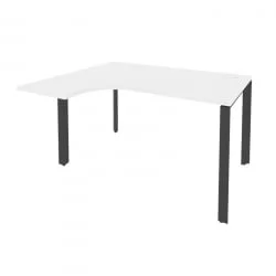 Стол эргономичный левый на П-образном м/к ОНИКС О.МП-СА-3Л Белый Бриллиант/Антрацит / ONIX O.MP-SA-3L