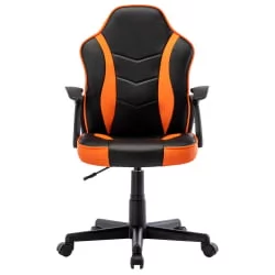 Кресло компьютерное БРАБИКС Шарк ГМ-203 экокожа Черный-оранжевый / BRABIX Shark GM-203