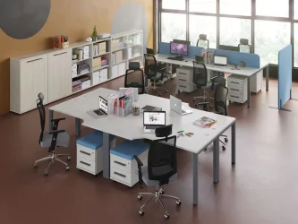 Стол письменный на металлоопорах Нев Лине НЛН36312124 Дуб шамони светлый / New Line NLN36312124