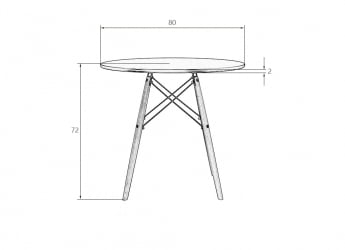 Круглый стол ДОБРИН CХЕЛСЕА 80 БЛАCК (столешница черная, основание черное) / DOBRIN CHELSEA BLACK