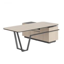 Стол руководителя левый Лине СФ-571202.1 Дуб светлый Черный графит / Line