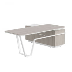 Стол руководителя левый Лине СФ-571202.1 Дуб серый Белый / Line