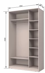 Шкаф-купе эконом Хит-23-14-77 Орхидея Ясень шимо темный