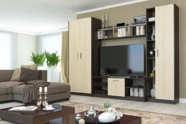 Современная стенка в гостиную Милан Дуб Кантерберри Дуб Сонома