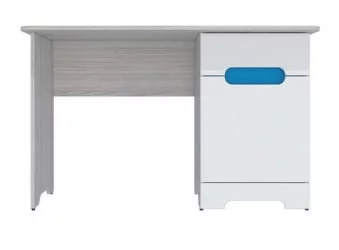 Стол Палермо-3 Юниор Белый глянец Ясень шимо светлый Синий