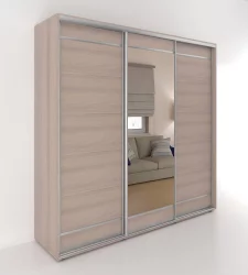 Шкаф-купе 3-х дверный Акцент-Лайт Д3 2400х600 Ясень шимо светлый