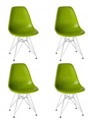 Стул обеденный ДОБРИН ДСР (ножки хром, цвет салатовый (Г-08)) 4 шт / DOBRIN DSR (G-08))