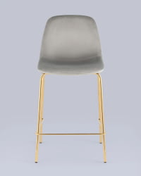 Стул полубарный Валенсия СН велюр Серый золотые ножки / SN