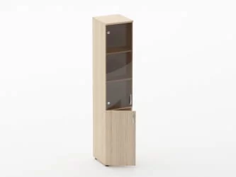 Шкаф высокий со стеклом Глассй 6.19.15Л Венге / Glassy