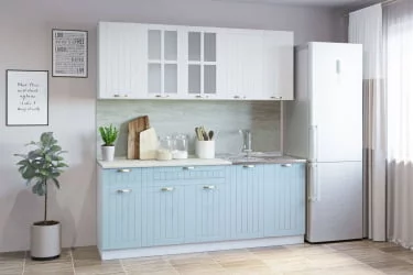 Гарнитур кухонный ПРОВАНС В 1 (накладная мойка) реалвуд ультра/скай