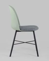 Стул пластиковый Шелл с мягким сиденьем Серо-зеленый / Shell