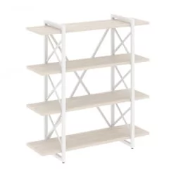 Стеллаж на регулируемых опорах - 4 полки ЛОФТ ВР.Л-МСТ.О-4.8В Металл белый Денвер светлый / LOFT VR.L-MST.O-4.8V