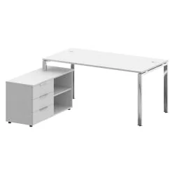 Письменный стол с полками и ящиками МЕТАЛ СЙСТЕМ ДИРЕCТ БГ.СРТ-4.8 Л Белый / METAL SYSTEM DIRECT