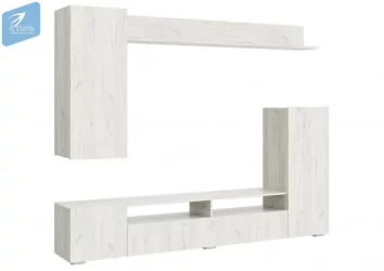 Современная стенка в гостиную Соло 15 Дуб крафт белый