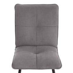 Стул обеденный Свеет велюр, серый/черный, 29, 46х55х88 / Sweet