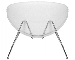 Кресло дизайнерское ДОБРИН ЕМИЛЙ (белый (букле) ткань , хромированная сталь) / DOBRIN EMILY