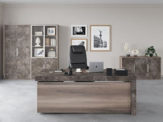 Шкаф комбинированный Б-ТОНЕ БТН36150042 Вяз Бетон темный / B-TONE BTN36150042