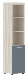 Шкаф колонка с глухой малой дверью и топом (правый) Торр ЛУКС ТЛХC 42.5 Р Сосна Эдмонд Серо-голубой / Torr LUX TLHC R