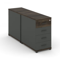 Тумба двухсторонняя опорная приставная с 4-мя ящиками CОНCЕПТ CН.ДТГО-002 Б/В Дуб Мали Антрацит / CONCEPT CN.DTGO-002 B/W