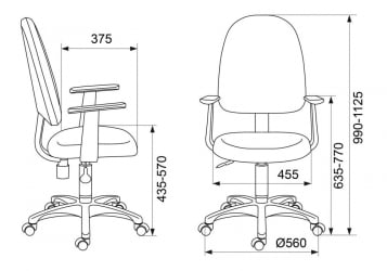 Кресло для оператора Бюрократ CХ-1300/Т-15-21 черный / CH-1300/T-15-21