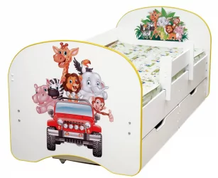Кровать детская с фотопечатью с 2-мя ящиками 800*1900 Принцесса
