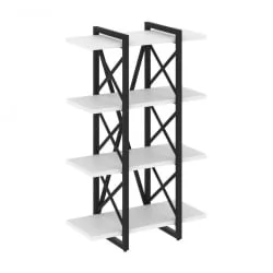 Стеллаж на регулируемых опорах - 4 полки ЛОФТ ВР.Л-МСТ.О-4.4В Металл черный Белый Бриллиант / LOFT VR.L-MST.O-4.4V