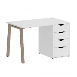 Стол письменный ХОМЕ ОФФИCЕ ВР.СП-3-118.4.А Белый/Мокко металл / HOME OFFICE VR.SP-3-118.4.A