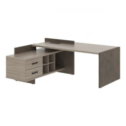 Стол руководителя правый ВООД&СТОНЕ СФ-531212 Дрифтвуд Бетон Чикаго темный / WOOD&STONE