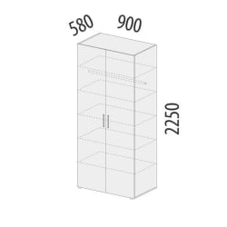 Шкаф для одежды с полками и штангой Николь 901.43