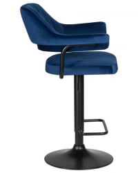 Стул барный ДОБРИН CХАРЛЙ БЛАCК (синий велюр (МДЖ9-117)) 2 шт / DOBRIN CHARLY BLACK (MJ9-117))