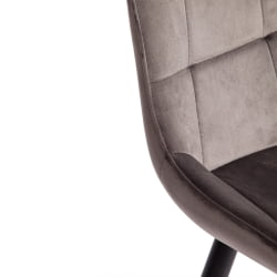 Стул АБРУЗЗО ( мод. 8060 ) металл/вельвет, 52 х 63 х 85 см, светло-серый (ХЛР 24)/черный / ABRUZZO mod. (HLR