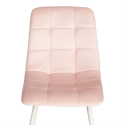 Мягкий стул CХИЛЛЙ (мод. 7094-1) вельвет/металл, 44,5х52,5х86 см, пинк (розовый) ХЛР39 / белый / CHILLY (mod. pink HLR39