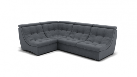 Диван Монако-3 (ЗР) Цвет фасада: Серый; Тип: Универсальный; Материал фасада: Металл/Велюр