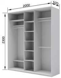 Шкаф-купе эконом Хит-23-20-111 Ясень шимо темный