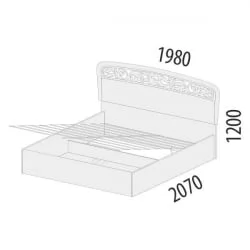 Кровать с подъемным механизмом 180*200 Катрин 92.22 Дуб венге Белый песок Санчо крем