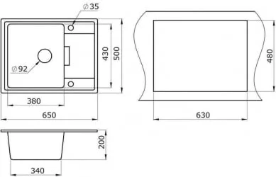 Кухонная мойка ГРАНУЛА 6503 Шварц / GRANULA