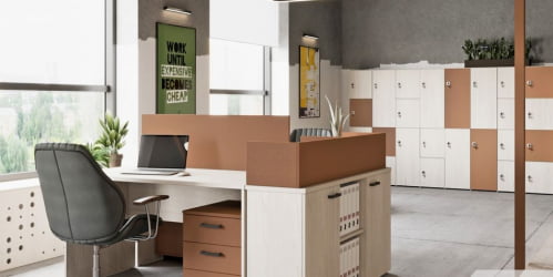 Комплект дверей средних (2 шт.) ЛЕМО Л-018 Карамель нюд / LEMO L-018