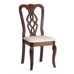 Стул Афродита/ Апхродите дерево гевея, 46х54х99см, Каппучино , ткань кремовая с рисунком (А04) / Aphrodite Cappuchino