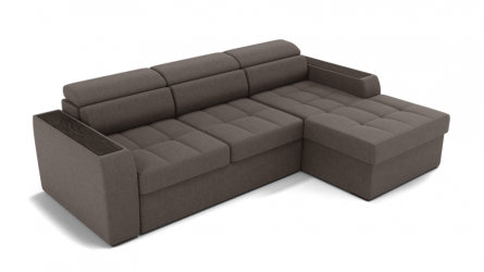 Диван Манчестер (ЗР) Цвет фасада: Серо коричневый; Тип: Левый/правый; Материал фасада: Металл/Велюр