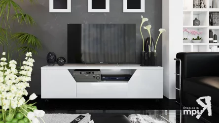 ТВ тумба тип 4 Диамонд Белый глянец / Diamond