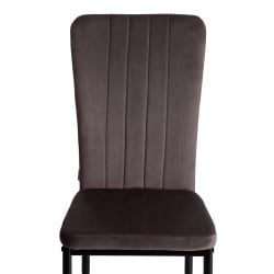 Мягкий стул ВЕРТЕР (мод. БC577-ДC) металл, флок, 41 х 52 х 95 см, Дэрк грей (темно-серый) ХЛР24 / черный / VERTER (mod. BC577-DC) Dark grey HLR24