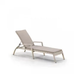 Шезлонг-лежак плетеный А30C2-В85 Латте с матрасом / A30C2-W85 Latte