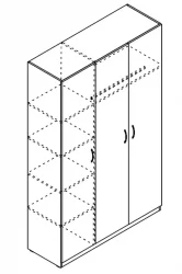 Шкаф трехстворчатый КВД 1345 Белый / KWD