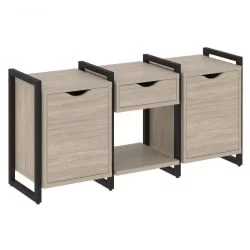 Тумба на регулируемых опорах наборная. Вариант №7 ЛОФТ ВР.Л-ТН-7.О Металл черный Дуб Аттик / LOFT VR.L-TN-7.O