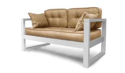 Диван двухместный ДЕмоку Д-2 бежевый_белый / DEmoku
