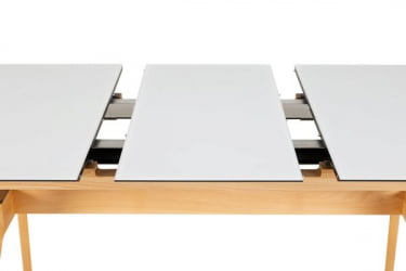 Стол раскладной Нарвик Гласс 140-180 Аутоматиc Натур/Лигхт матте гласс / Glass Automatic Natur/Light matte glass