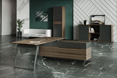 Шкаф высокий 1-секционный КУАРТЗ КЗ.0302.БВ.ГФ.Л левый / QUARTZ QZ.0302.BW.GF.L