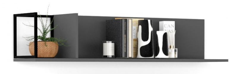 Полка в гостиную Ситй большая графит / City